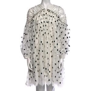 Zimmermann White and Black Polka Dot Mini Dress